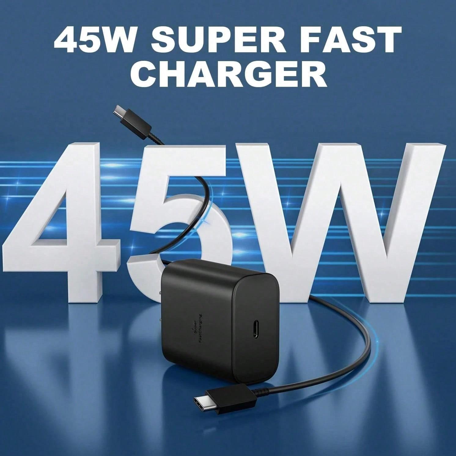 45w Fast Charging Type C Adapter, USB-C Wall Charger, Compact Design, Portable, Safe & Reliable, Compatible with Samsung Galaxy S Series & iPhone Models