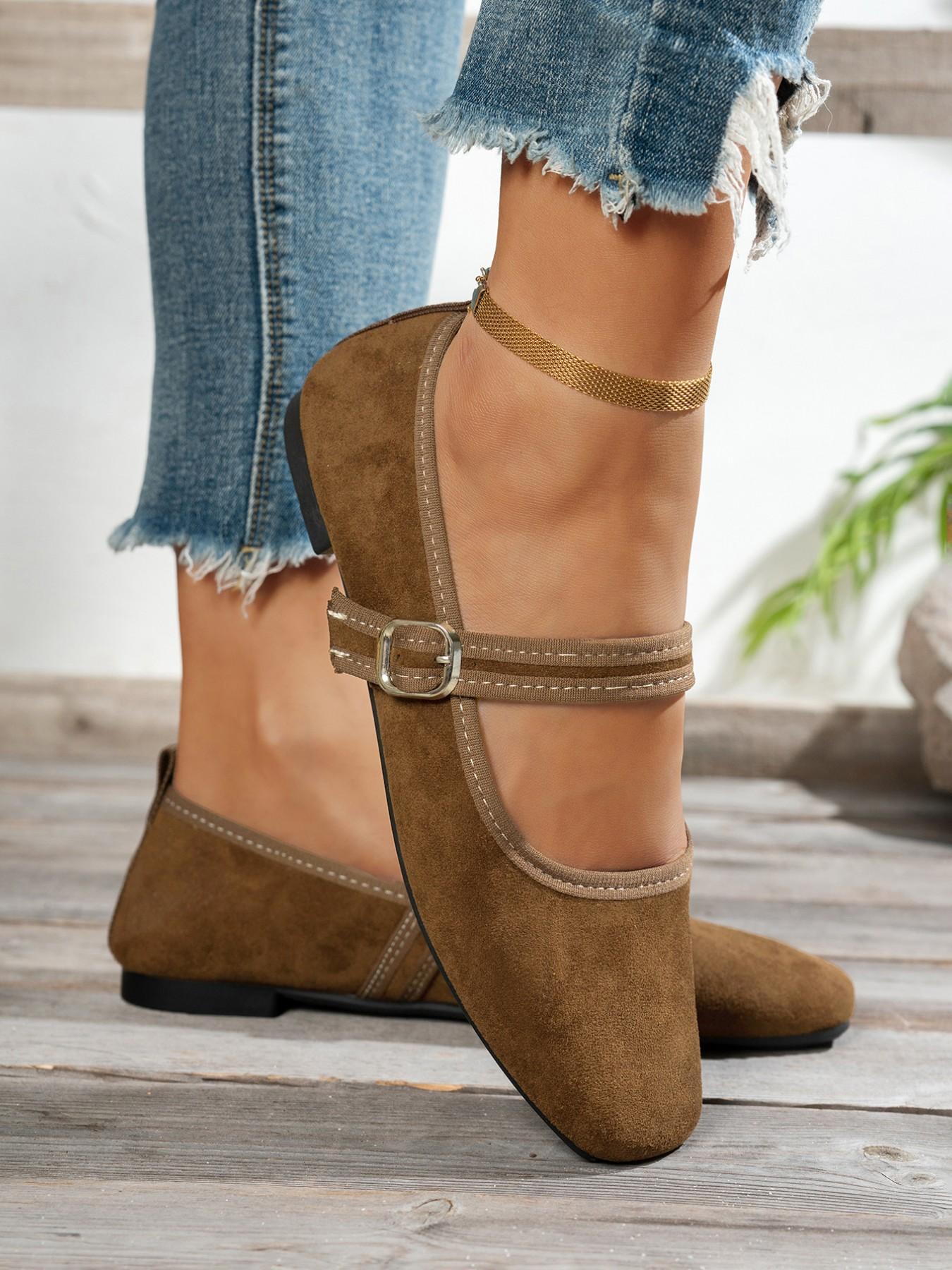 Women's Vintage Square Toe Mary Jane Shoes, Comfortable Low Heel Single Shoe, Fashion Commuter Women's Shoes, All Seasons