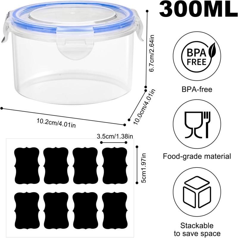 6-Pack Round Food Storage Boxes, Refrigerator-Specific Round Pastry Storage Boxes, Food Storage Containers, Simple, Clean, Hygienic, Stackable, Transparent, Leak-Proof Containers, Bento Boxes