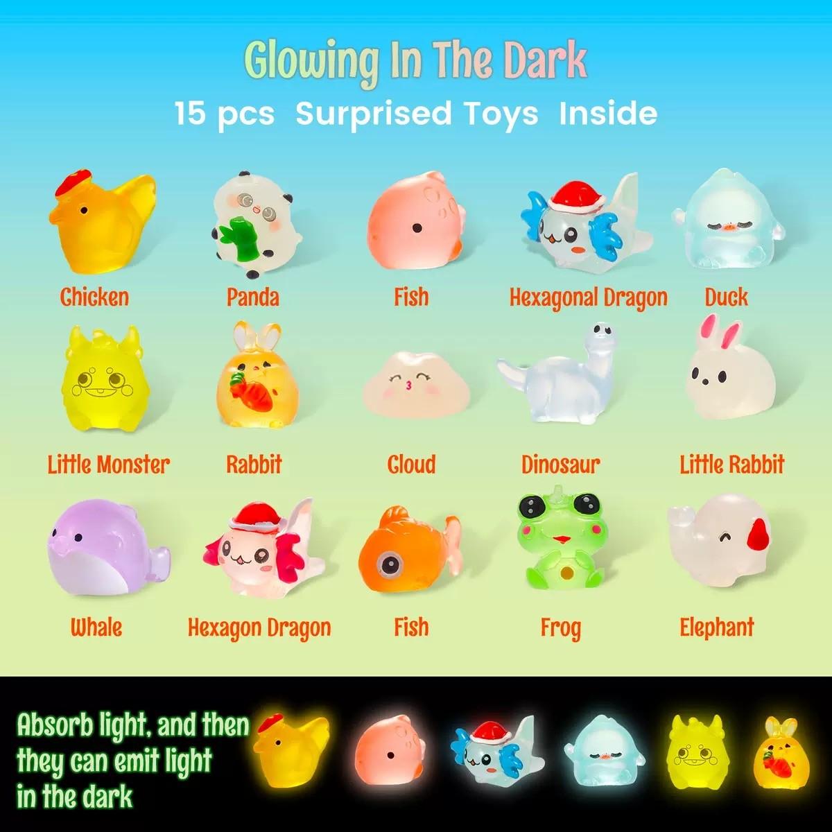 Kids' Bath Bombs with Surprises, 15-Pack Handmade Bath Bombs with Glow-In-The-Dark Toys, Fizzy Bath Salts, Perfect Party Favors