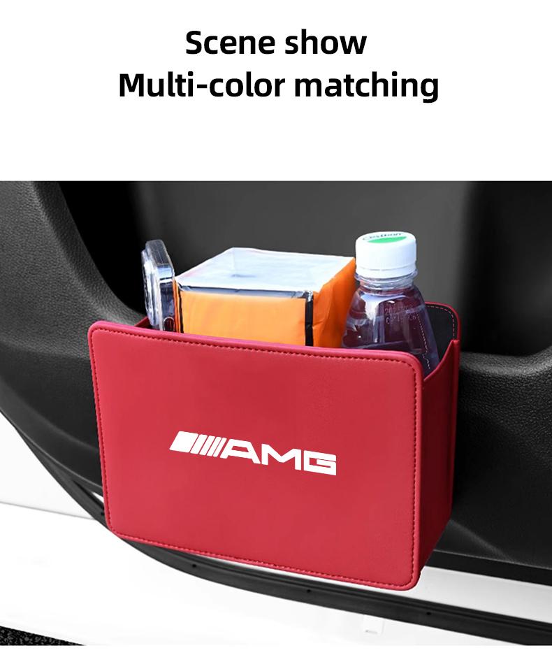 Car Leather Storage Box Foldable Auto Organizer Bag For Mercedes Benz AMG GLE GLS CLA CLE GLC CLS GLA W223 W213 W206 W464 W247 W167 W166 W222 W205 W204 W177 W246 W212 W221 W463