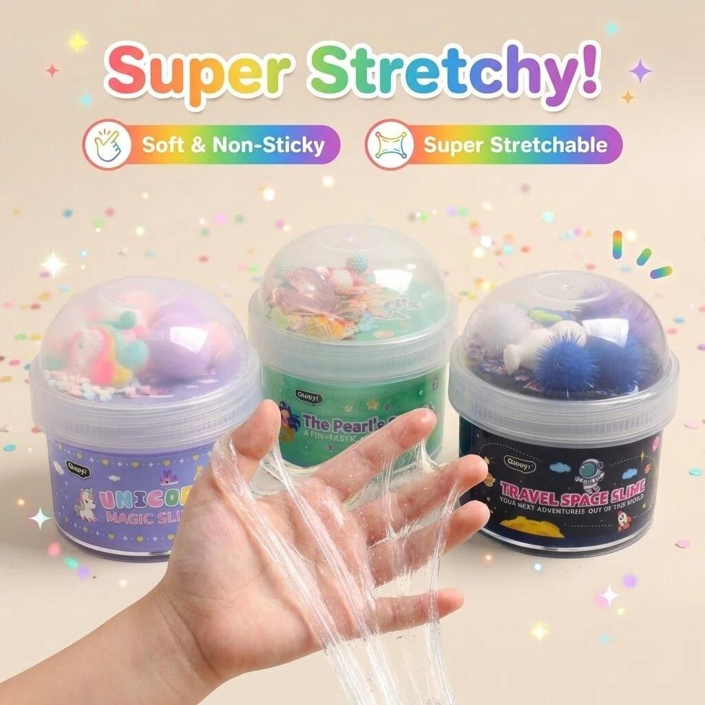 Ultimate DIY Slime Kit for Kids & Adults, Unicorn Ocean Space Themes, Non-Toxic Stress Relief Mucus Set, Fun Craft Supplies