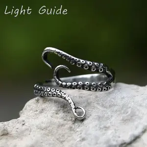 2022 NEW Men's 316L stainless-steel rings Deep Sea Monster Squid Octopus Finger Tentacles ring Jewelry Gifts free shipping