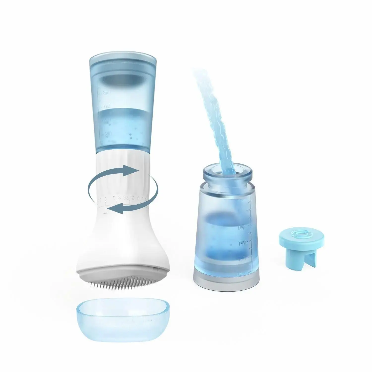 Titanium Derma Stamp - 0.25mm Adjustable Depth Skincare Tool with 140 Fine Pins, 10ml Refillable Reservoir, Controlled Liquid Flow, Comfortable Handling for Home Facial & Scalp Care, No Batteries Required, Precise Apply