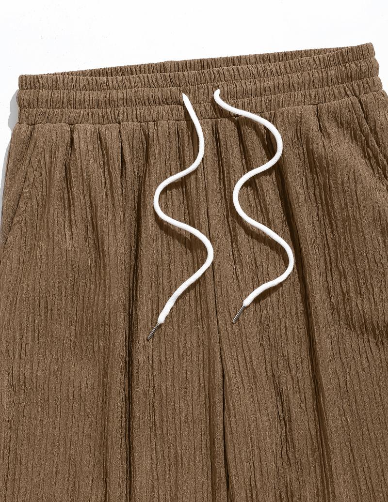 ZAFUL Men Solid Tank Top & Wide Leg Pants Men's 2 Piece Set Knitted Solid Sleeveless Scoop Neck Tank Top and Elastic Waist Wide Leg Pants