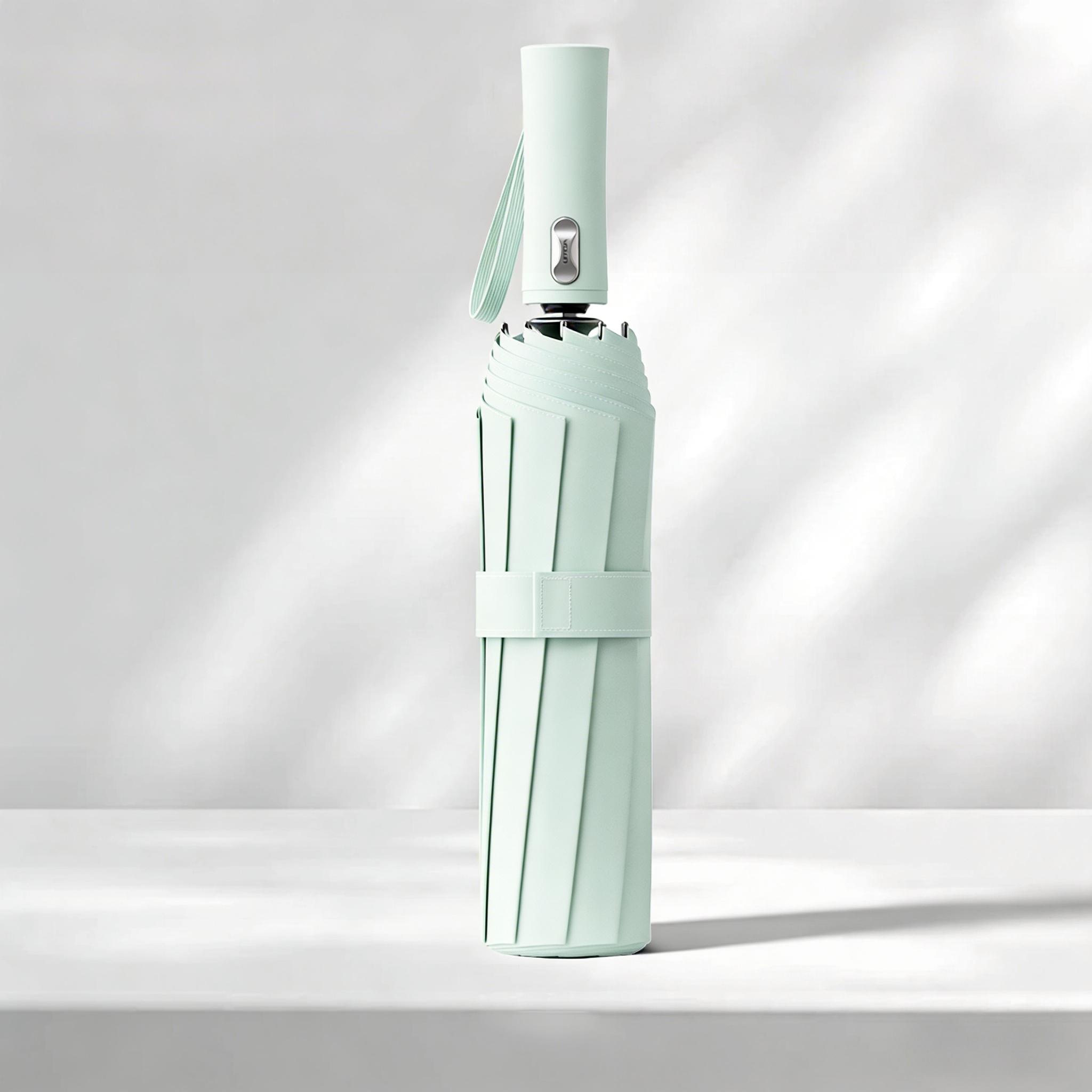 New Auto Open Close Umbrella, 40% Easier Retraction, Vinyl Coated UV Protection Umbrella, Thickened Fiberglass Windproof Frame for Work, Outdoor Leisure, Fishing, Golf, and Travel