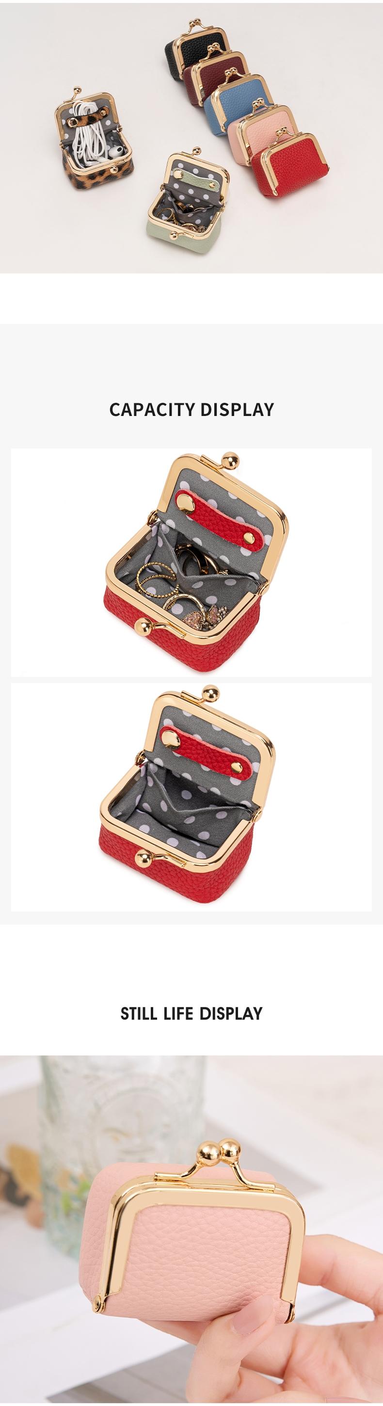 Mini Wallet with Kiss Lock Royal Bag Design, Vanity Purse, Portable Makeup Box for Jewelry and Small Items, Ideal Gift for Christmas and Valentine's Day