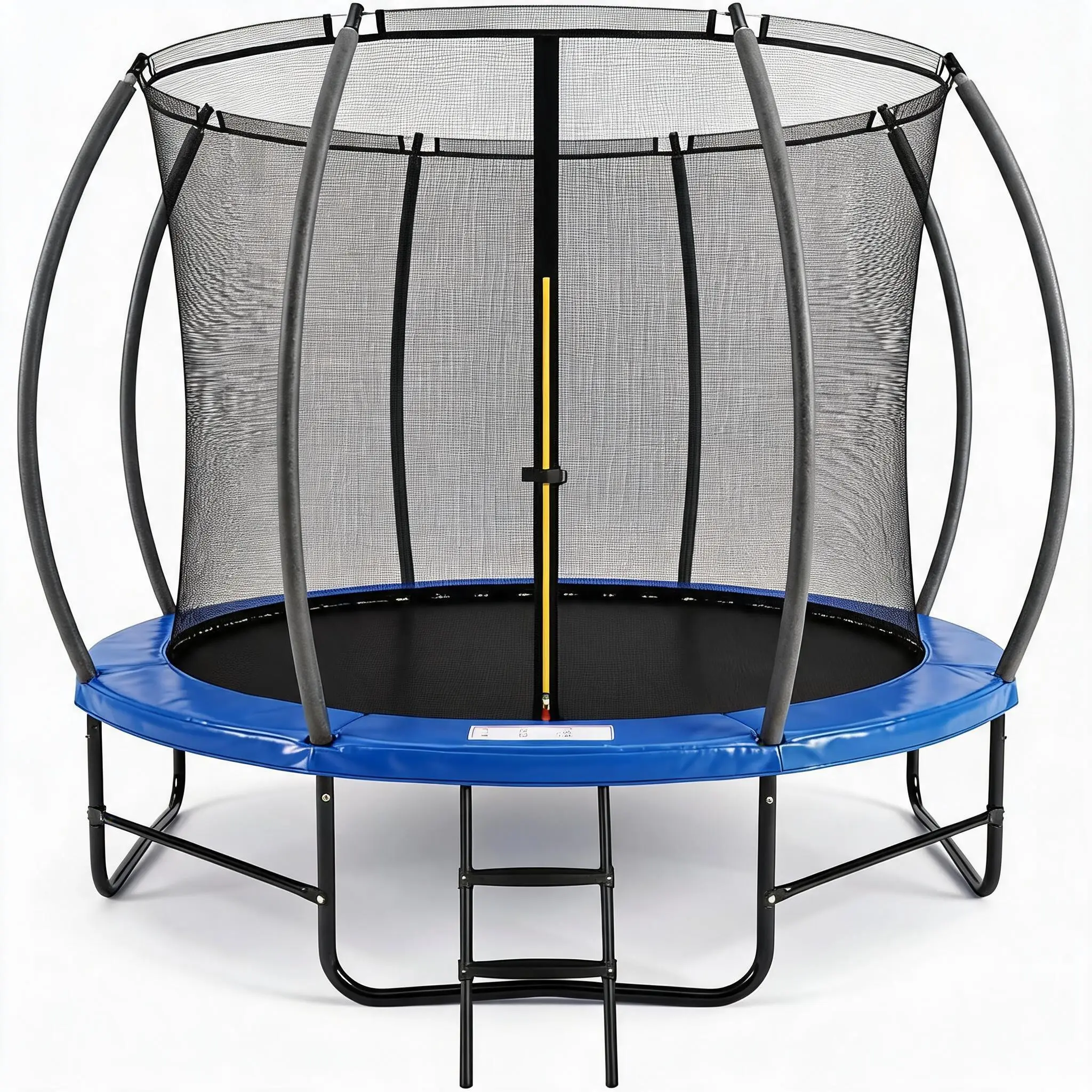 10FT Outdoor Trampoline,Recreational Trampoline with Safe Curved Poles, Anti-Rust Galvanized Steel Frame & High Bounce Mat