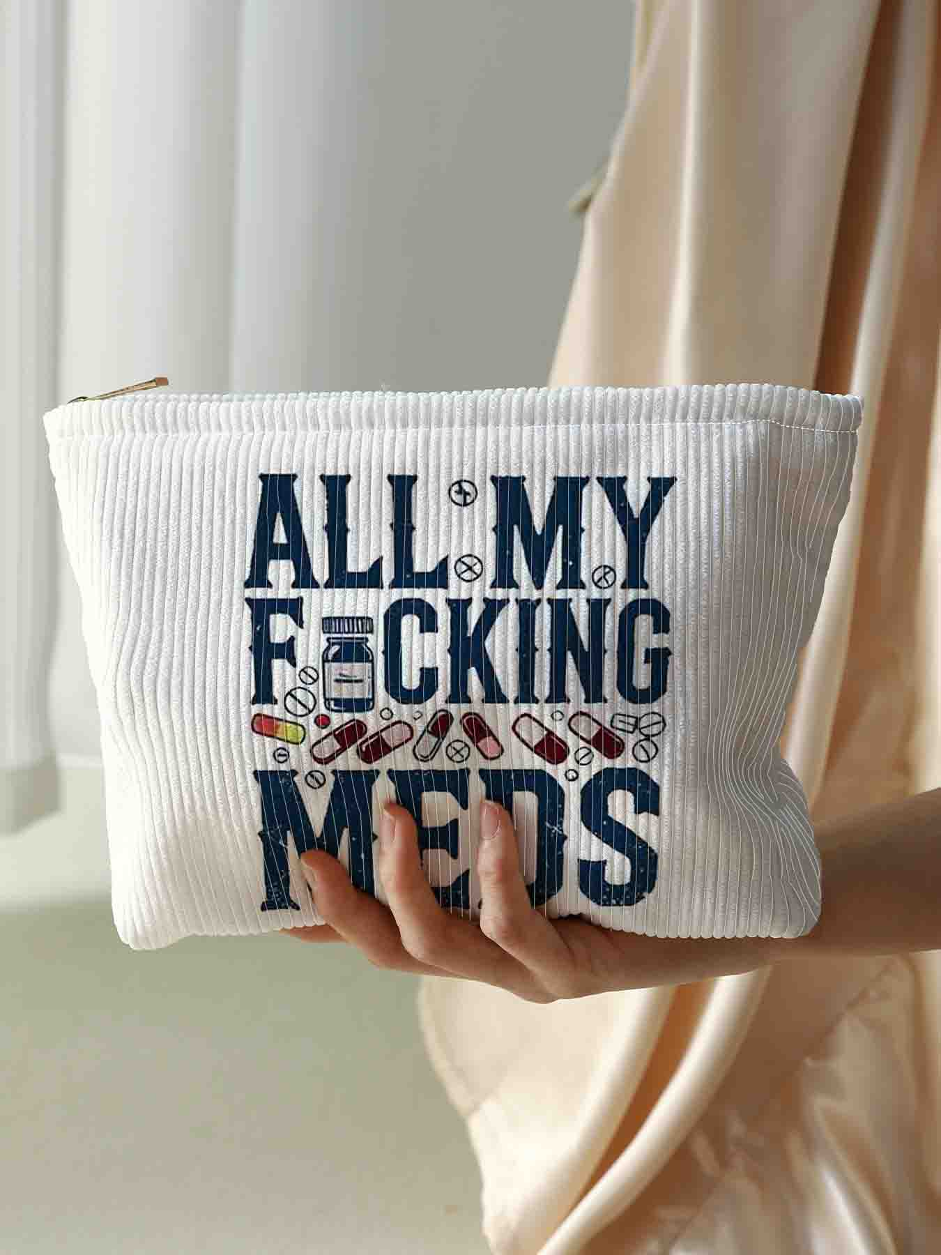 Cute Bowknot & Polka Dot Pattern Makeup Bag, Lightweight Multifunctional Cosmetic Storage Bag, Casual Versatile Zipper Corduroy Makeup Bag for Travel & Daily Use, Travel Cosmetic Bags, Handheld Cosmetic Pouch