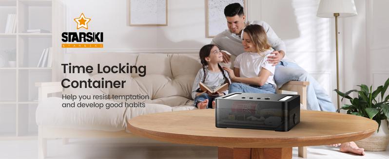 Vaydeer Metal Time Lock Box, Phone Timed Locked Box with Timer, Electronic Locking Container, USB C Charge, Audio Prompt, Self-Discipline Gift Time Safe to 365 Days for Cellphone/iPad Mini/Medication