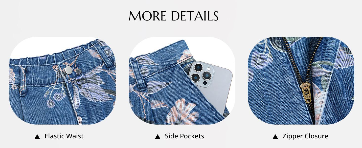 FMEYOA Women's Floral Baggy Wide Leg Jeans Casual High Waisted Boyfriend Vintage Boho Denim Pants with Pockets FMEYOA Women's Floral Baggy Wide Leg Jeans Casual High Waisted Boyfriend Vintage Boho Denim Pants with Pockets