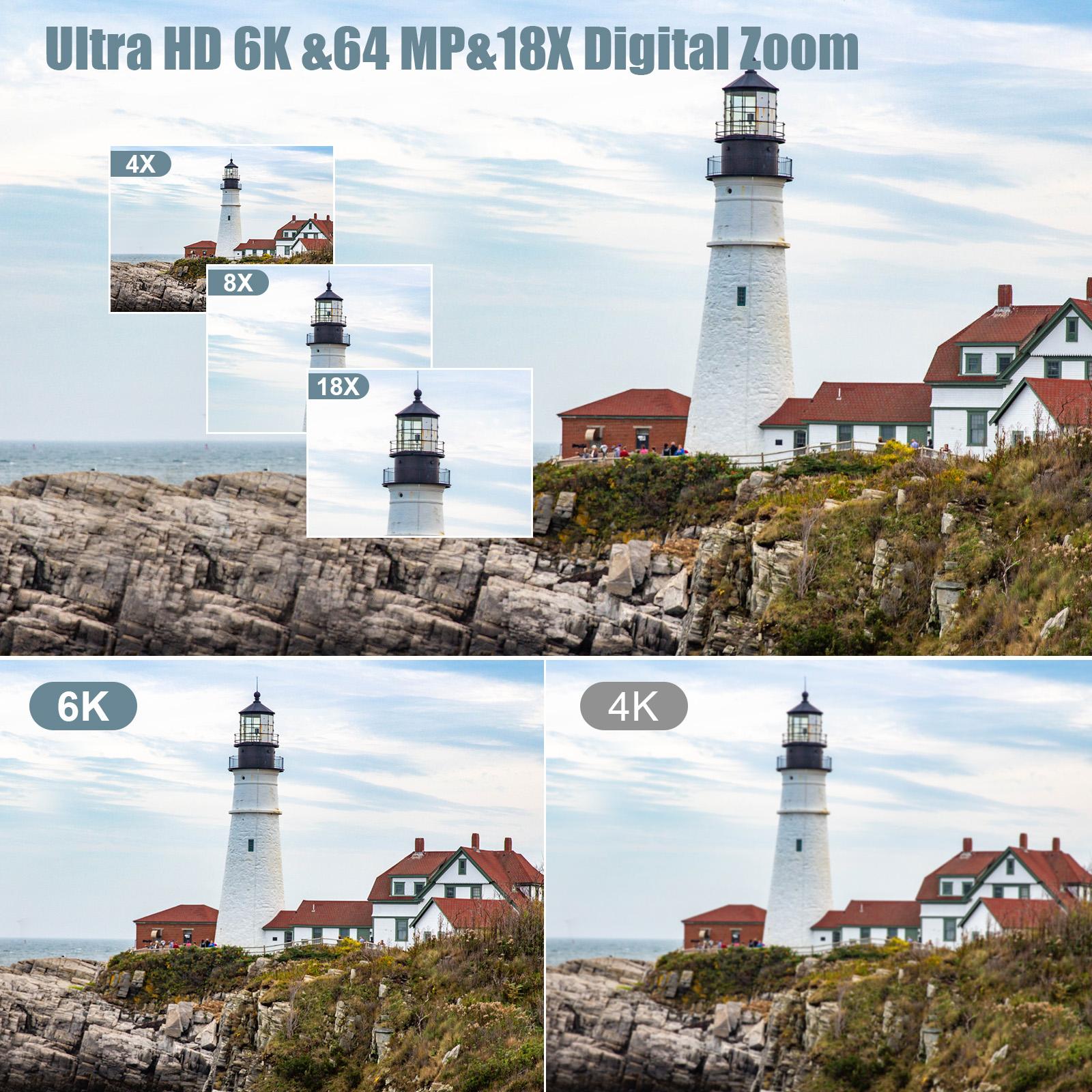 2026 New Year 6K Video Camera 18X digital zoom come with 4 inch touch screen wireless remote control and 64G memory card apply for outdoorfun Camcorder Crystal