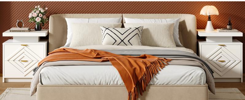 【Valentine's Day gift】ONBRILL White Nightstand with Charging Station and LED Lights, Smart Night Stand, Modern Bedside Table with Drawers, RGB Lights, Power Outlets, USB and Type-C Ports, End Side Table for Bedroom Office