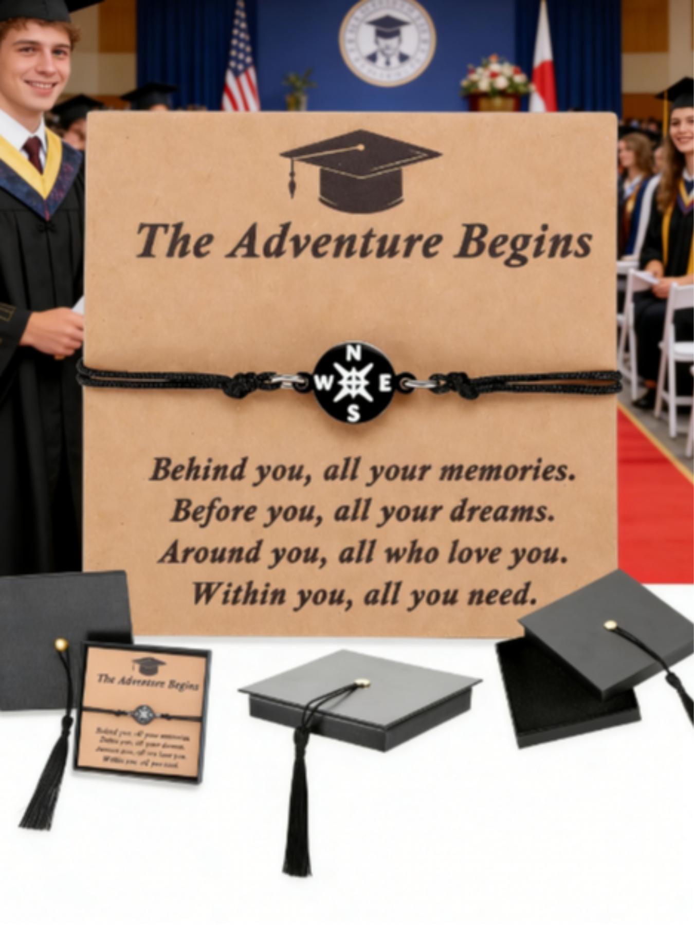 Graduation Gifts for Her Him Kindergarten Class of 2026 Cool High School College Graduation Gift 5th 8th Grade Teen Girl Boy Bracelet Women Jewelry Cards Middle School Nurse Senior Daughter Student Adjustable Cuffs