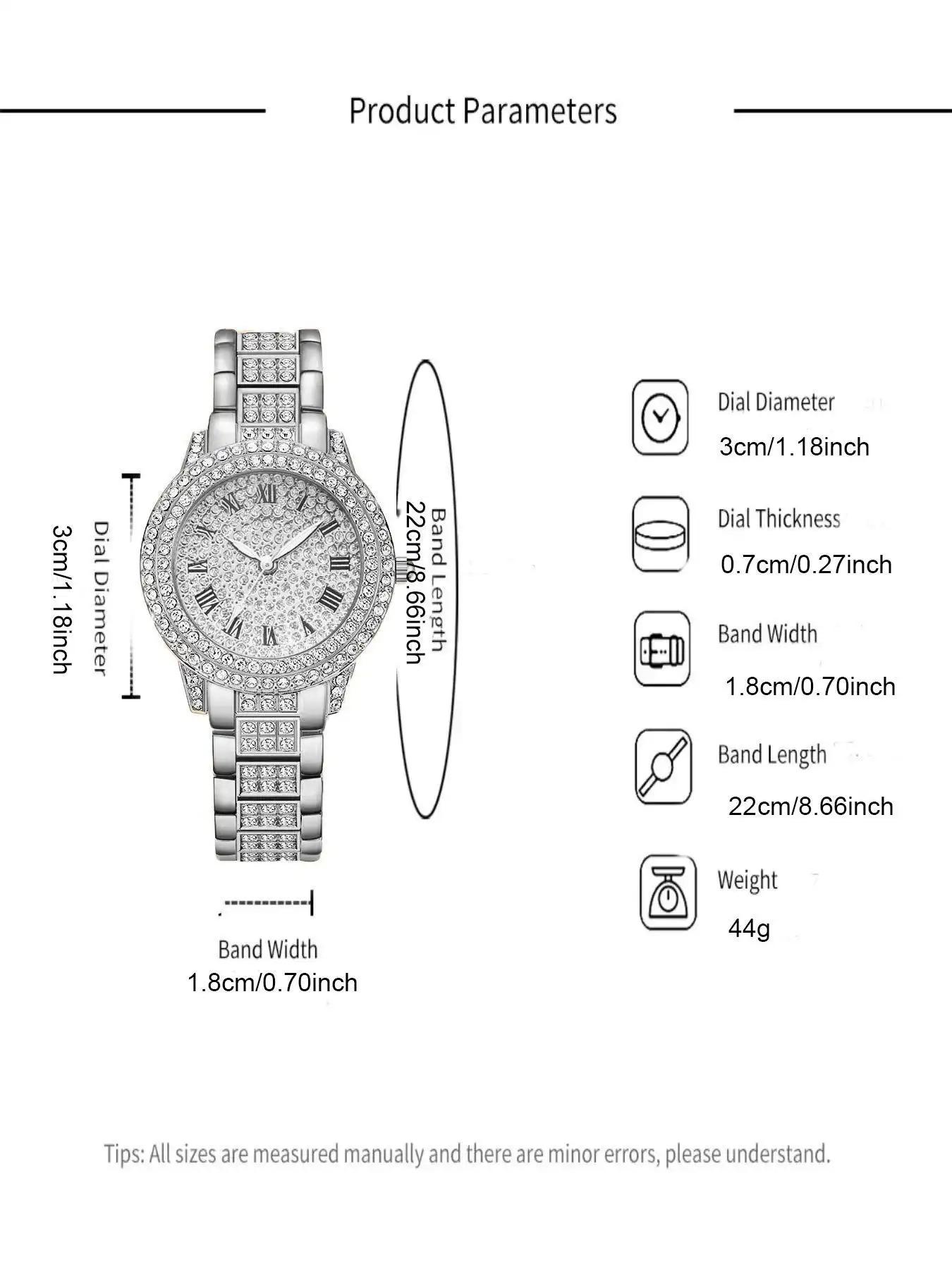 5-piece fashionable and avant-garde Roman starry sky rhinestone steel strap watch and women's diamond bracelet quartz watch modern fashion watch