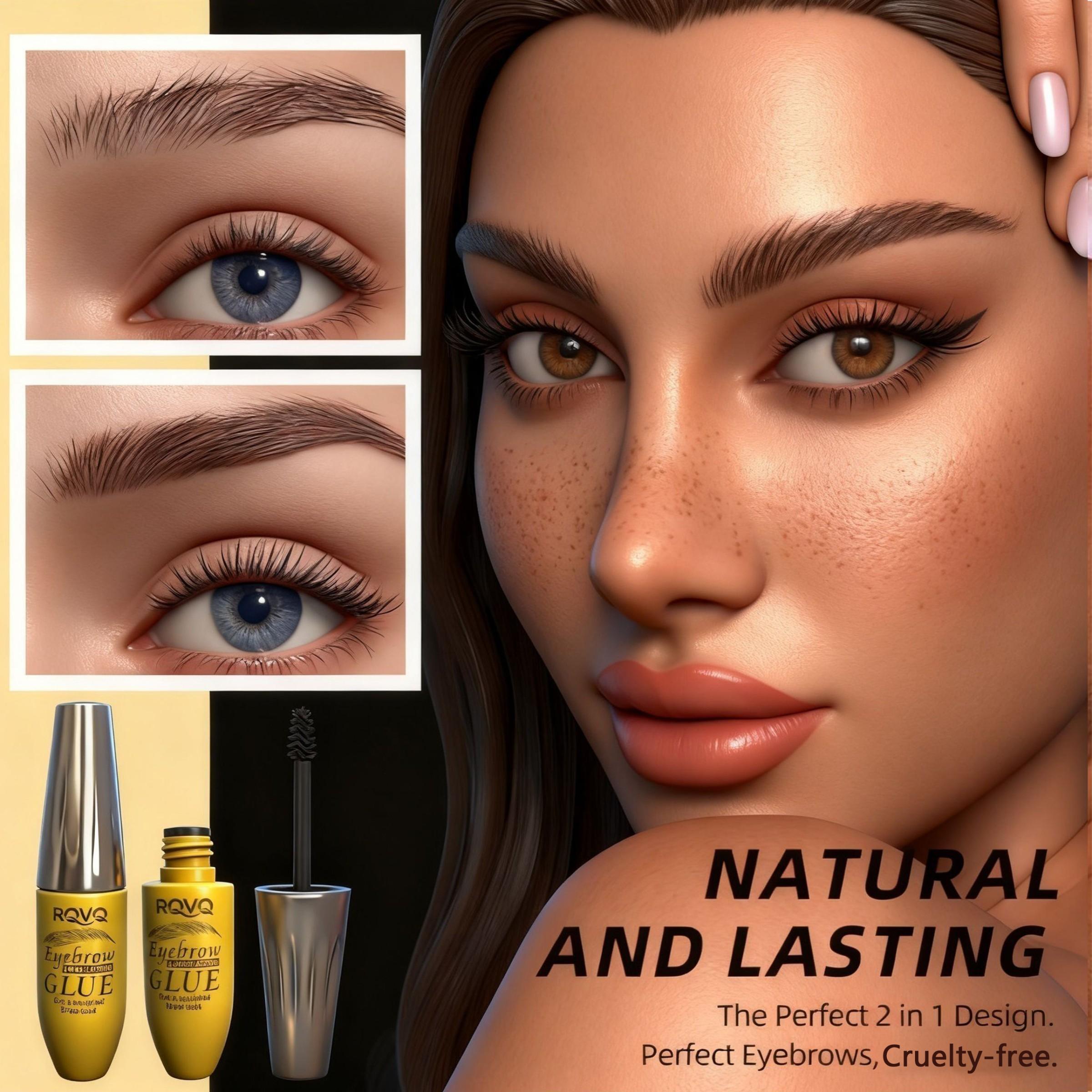 Brow Shaping Gel with Brush, Transparent Brow Setting Cream, Long-Lasting 12 Hours, Waterproof Sweatproof, Natural Fluffy Brows, Perfect Gift