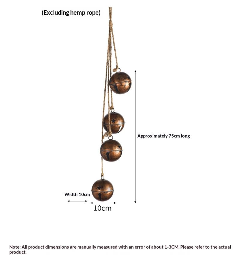 Decorative Golden Bell Pendant with Hemp Rope, Vintage Home Decoration for Festive Occasions, Cute and Lovely Design