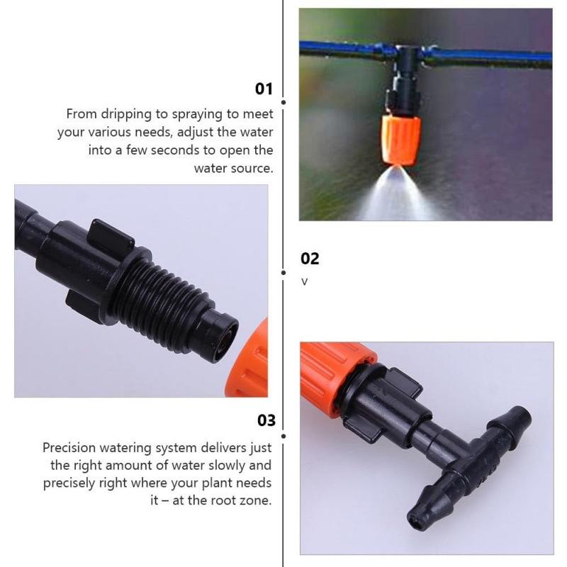 Portable Micro Irrigation System with Automatic Durable PVC Garden Watering Kit - Dual Spray Sprinklers, Adjustable Flow Valve and Spray Nozzle, No Electricity Required for Outdoor Plant Care and Farmland Irrigation