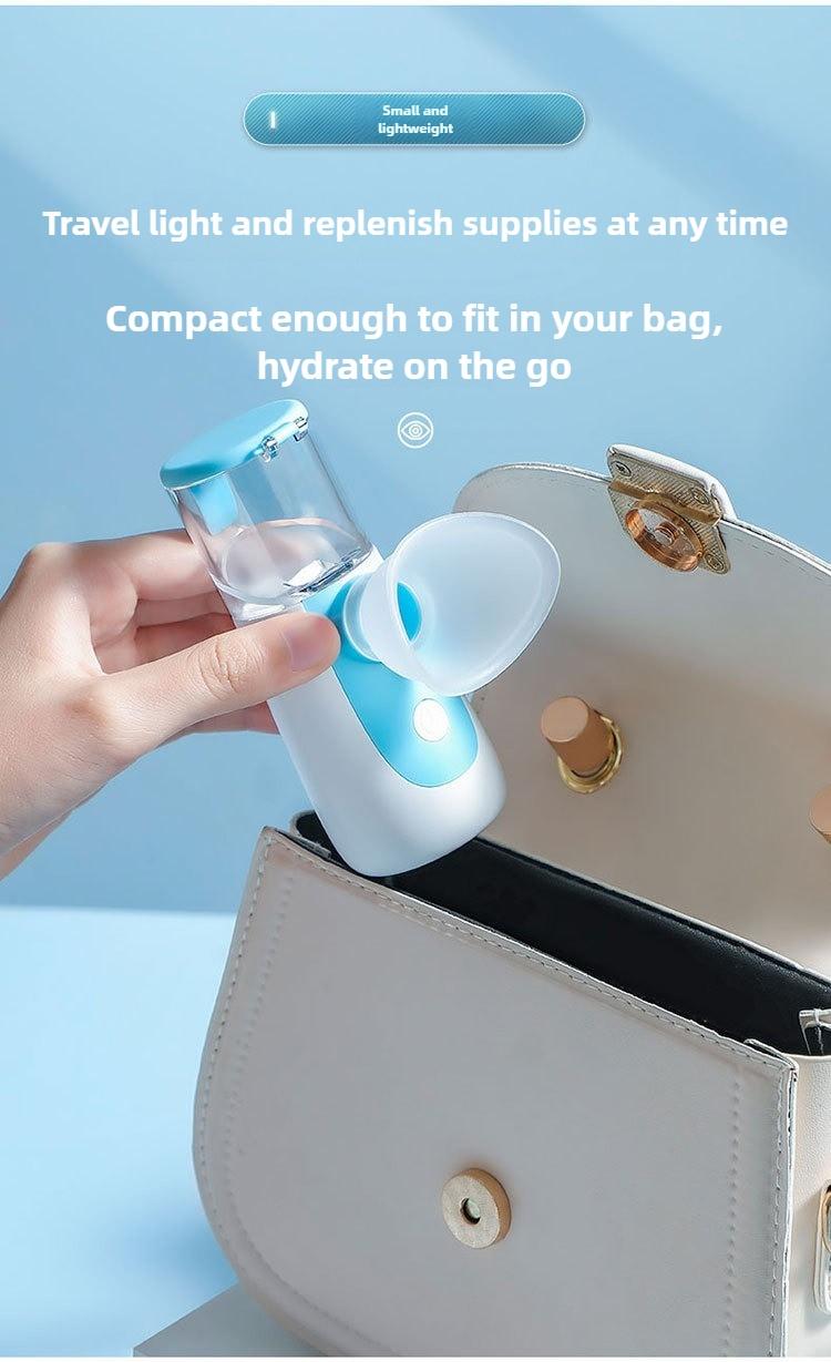 24ML Portable Handheld Nano Mist Sprayer, Rechargeable Mini Facial Atomizer Humidifier, Face & Eye Hydrating Moisturizer Beauty Instrument, USB Rechargeable Skin Care Tool for Home Office Outdoor Travel Use