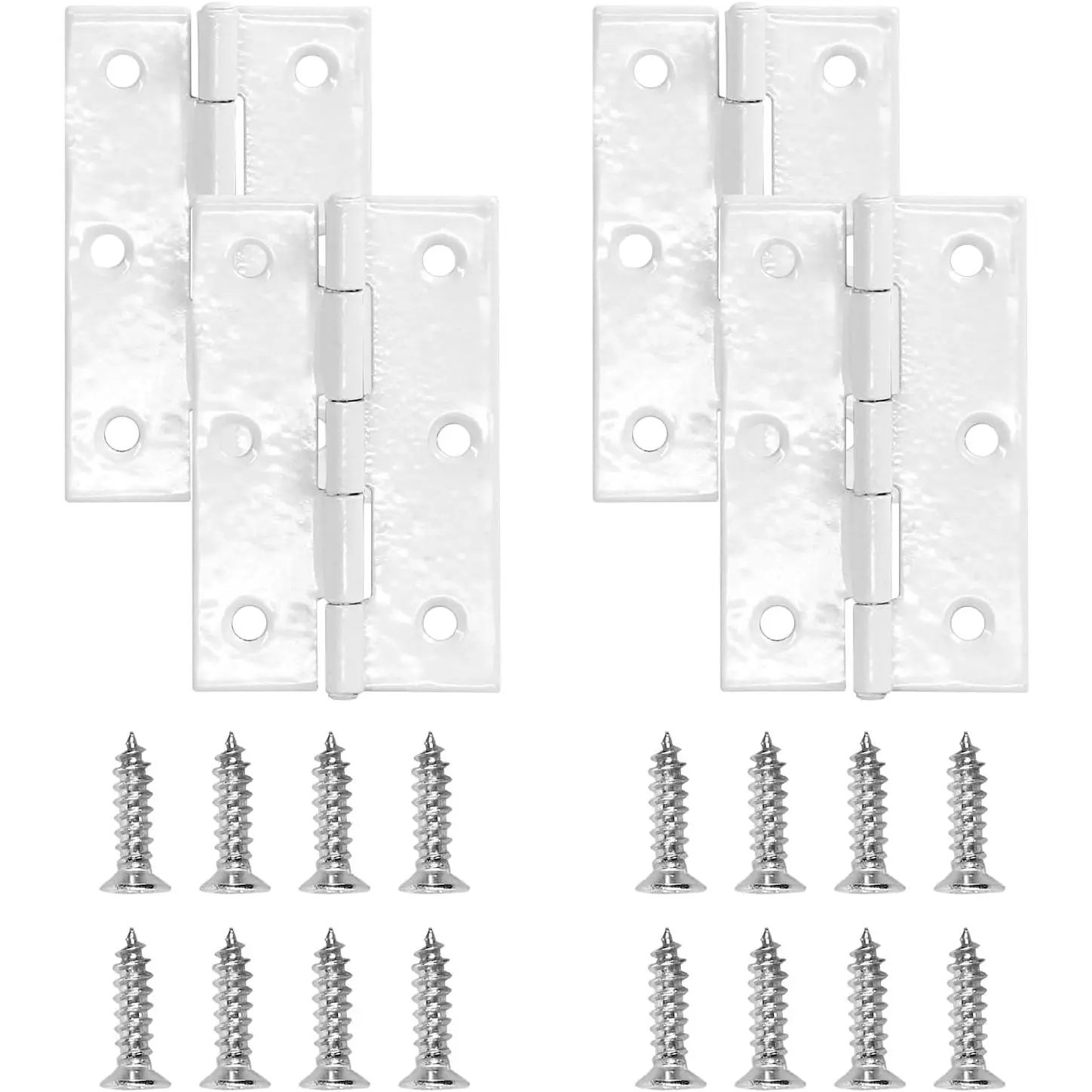 2-3/8" Iron Door Hinges - 60 x 36 x 1mm (L*W*T) - White, 4 count