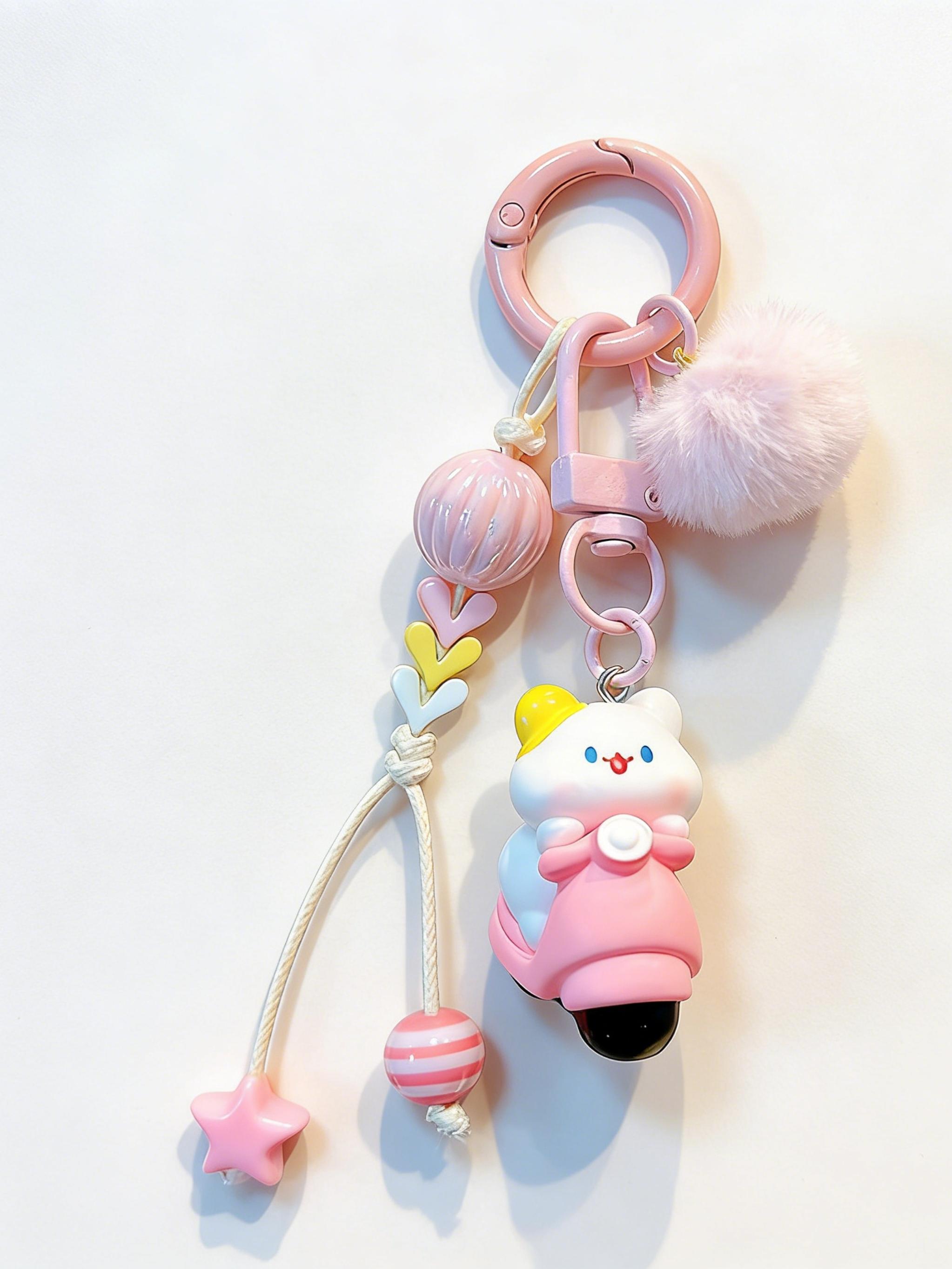 Cat Keychain with Tassels, Fashionable Bag Accessory, Unique Design for Daily Use, Perfect Gift for Women and Girls