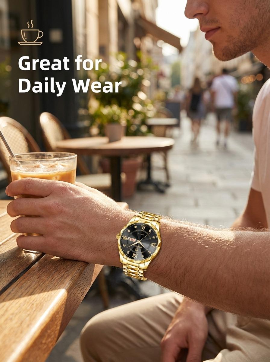 Men's Business Fashion Rhinestone Decor Analog Quartz Watch, Calendrier Waterproof Watch for Party, Daily Decor, Trendy Exquisite Watch for Birthday Gift with Box, Business Fashion Watches Men's Business Fashion Rhinestone Decor Analog Quartz Watch, Calendrier Waterproof Watch for Party, Daily Decor, Trendy Exquisite Watch for Birthday Gift with Box, Business Fashion Watches