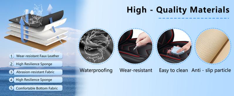 Seat Covers Full Set Fit for Chevrolet Chevy Colorado 2015-2026 Leather Seat Covers Waterproof Seat Cushion Protector Compatible with Airbag(2 Rows 5 Seats)