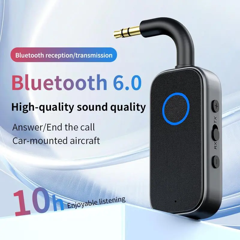 Versatile 2-in-1 Bluetooth Receiver and Transmitter, Compatible with PC, Television, Mobile Phone, Car, Speakers and Audio Amplifiers, Low Latency Wireless Audio Adapter for Home and Car
