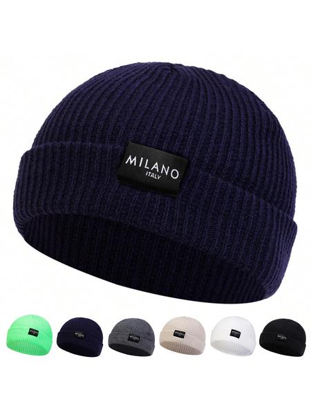 Unisex Milano Beanie Knit Hat, Adjustable Sun Protection Outdoor Cap, Casual Fitted Woven Fabric, Suitable for Travel Beach Vacation, Outdoor Hats