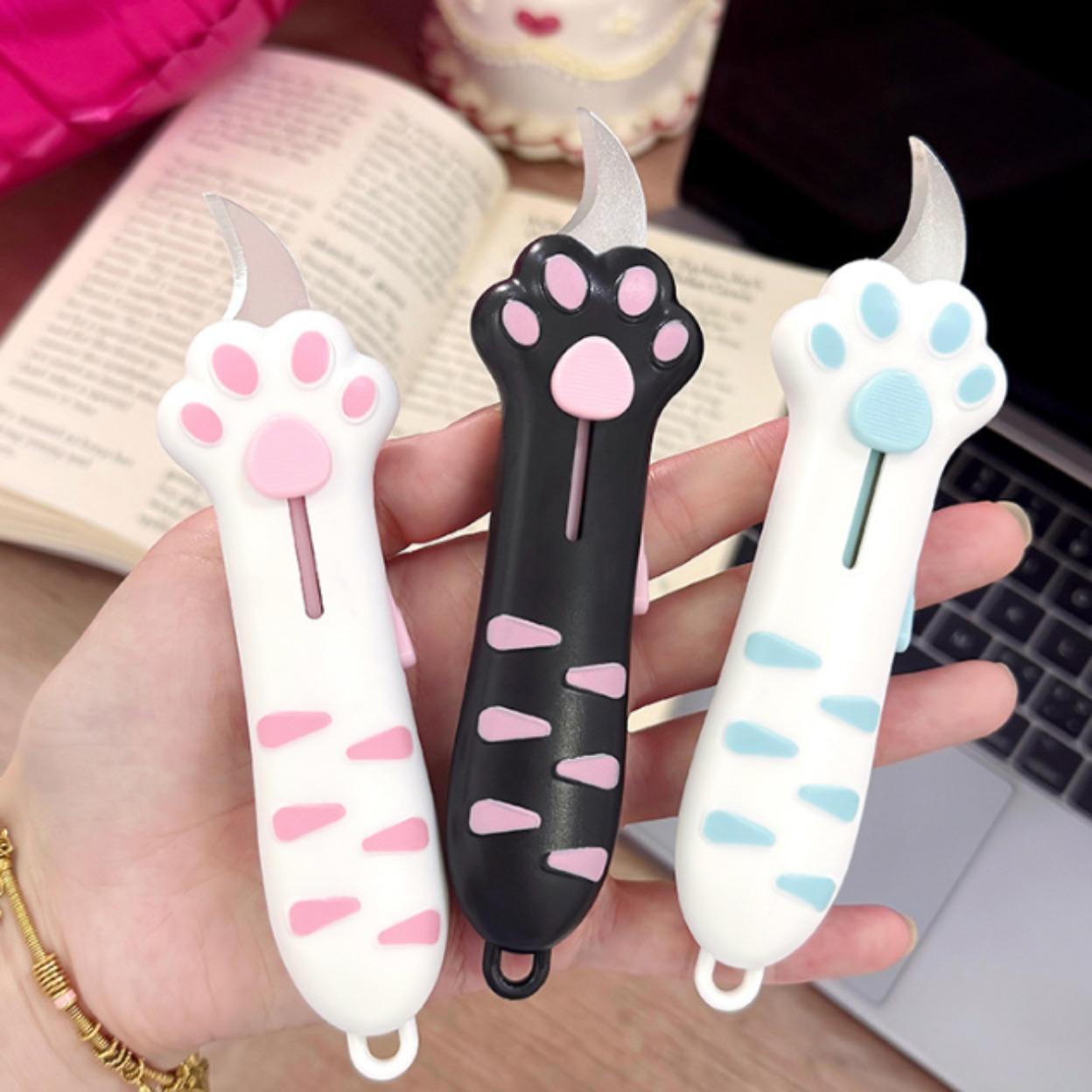 Cat Paw Shape Letter Opener - Mini Portable Multi-Use Cutter, Stylish Bag Accessory for Home/Office/Dorm Parcel Unboxing Tasks