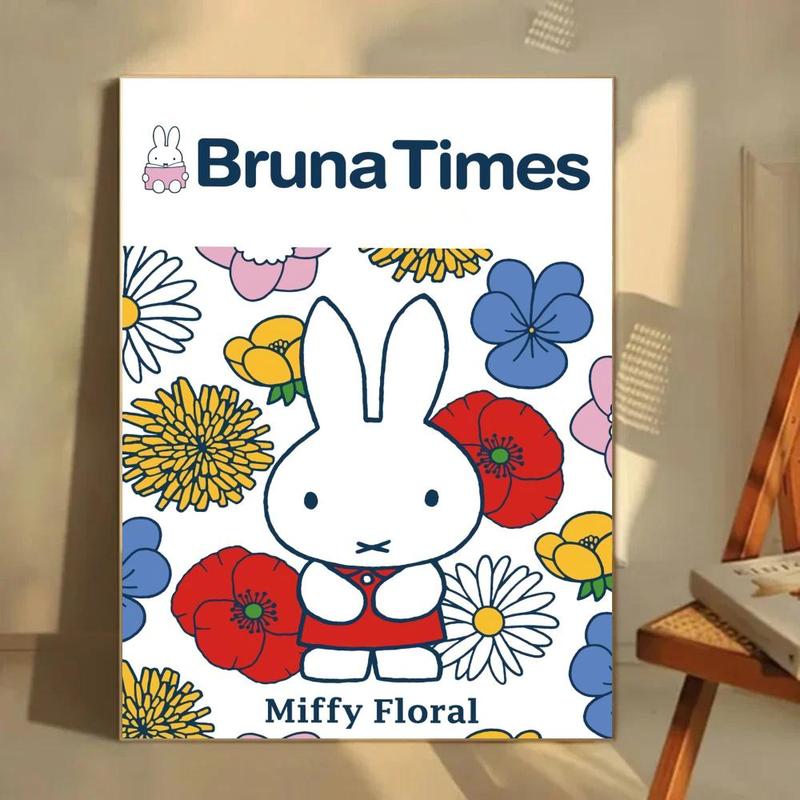 Cute Classic Dutch Cartoon Character M-Miffy Poster HD Printed Poster With Ultra-clear Resolution Waterproof And Moisture-proof Suitable For Bedroom Living Room Bar Restaurant Cafe Wall Decoration As Gift