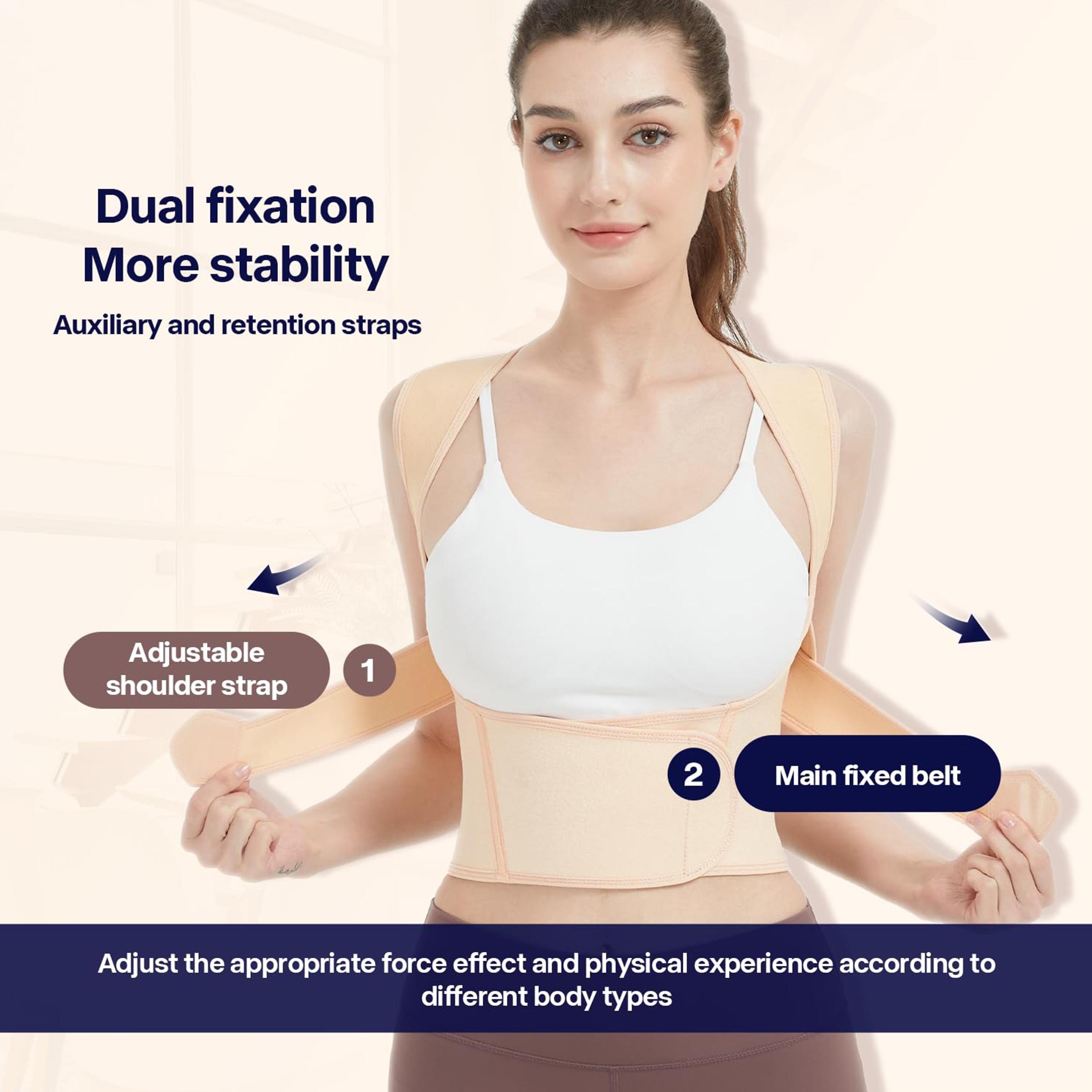 Back Brace for Posture Correction, Posture Straightener, Adjustable Adult Back Support Belt for Waist and Lumbar Support, Helps Prevent Scoliosis, Comfortable Fit, Posture Strap
