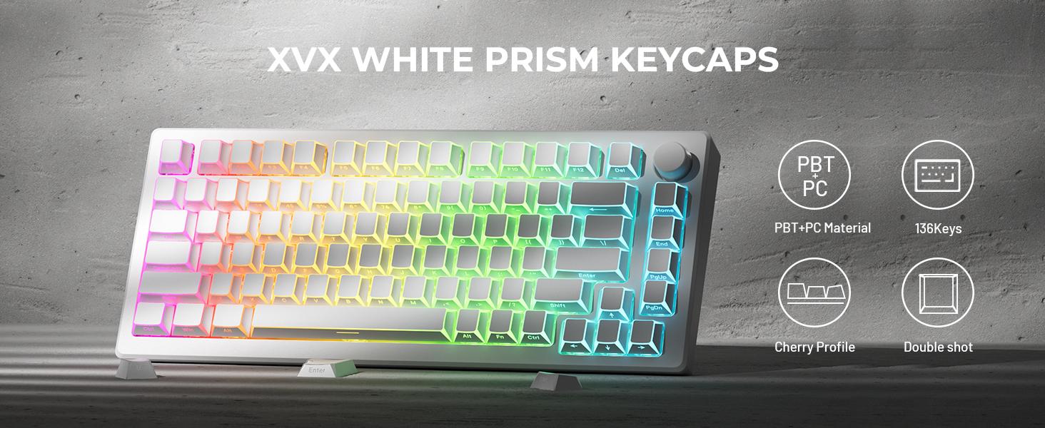 XVX Prism keycaps Shadow Fold Shine-Through Cherry Profile PBT 136