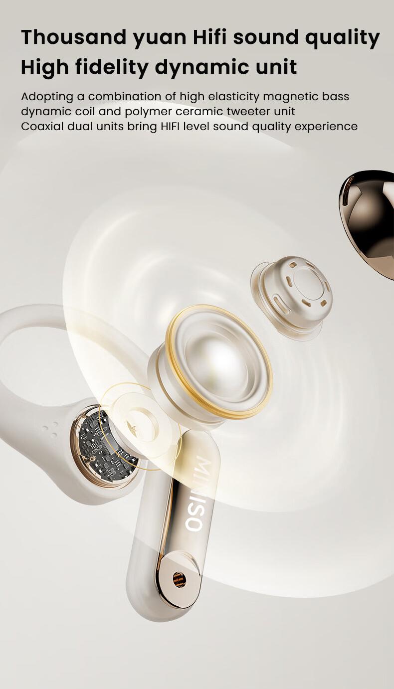 MINISO X81 Open Wireless Bluetooth Headset OWS Ear-hook Sports Earphone Noise Reduction Waterproof HIFI Sound Quality Bag Style Headphones With microphone