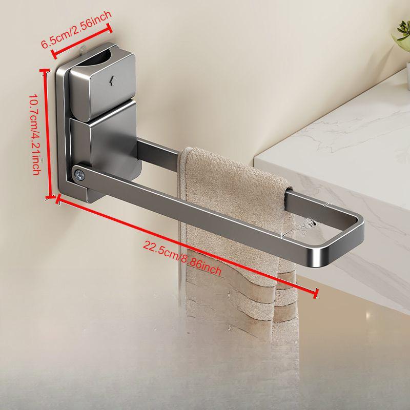 A Foldable Towel Rack with a Suction Cup, Suitable for Hanging Hand Towels at The Sink, Featuring a No-Drill Design for Storing Towels, Jewelry, Headbands, And Other Items in The Bathroom.