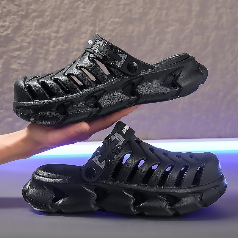 Summer Beach Holey Shoes, Casual Eva Material, Solid Pattern, Less Than Ankle Height, All Seasons, Comfortable and Stylish Footwear