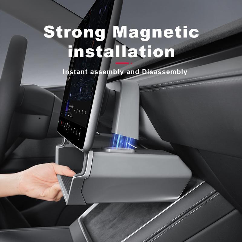 [ Tesla Organizer Box Pro ] Magnetic Center Console Organizer for Tesla Model 3 Highland 2024-2026 & Model Y Juniper 2025-2026, Under Screen Storage Organizer, Custom Fit Accessories, Not Fit 2017-2023 Model 3 & 2021-2024 Model Y, Vehicle Organizer, Car O