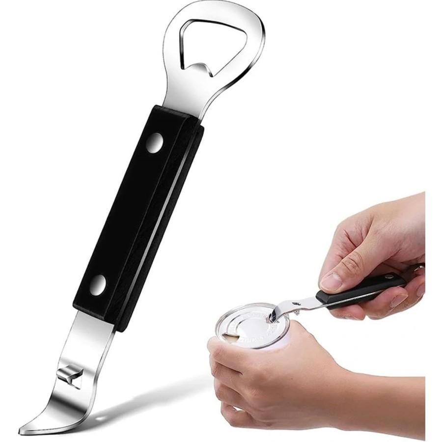 Portable Carbon Steel Bottle Opener, Two-In-One Can Opener and Screwdriver, Dual-Head Kitchen Tool, Outdoor Convenience