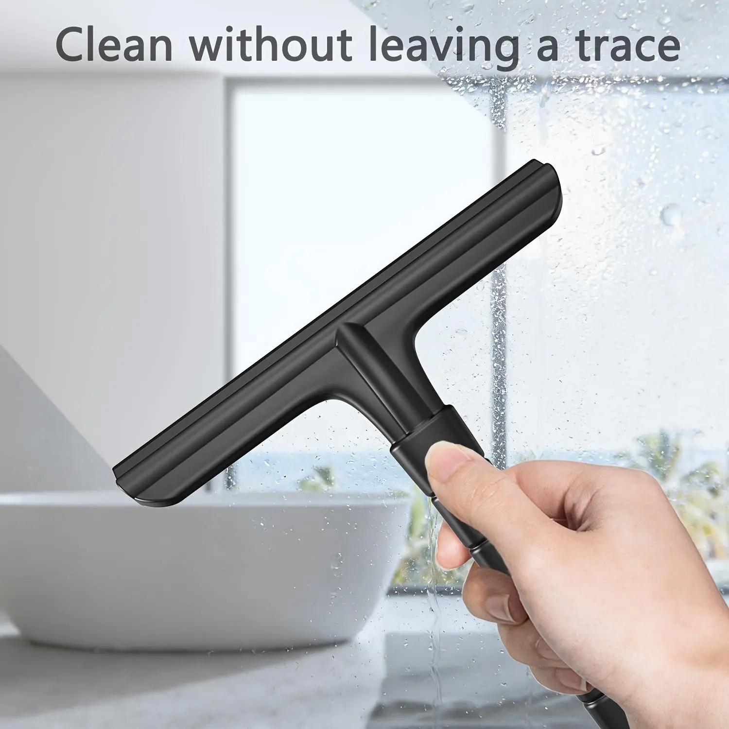 ANJINWIPER Modern Silicone Shower Squeegee (1pc), All-1-Piece with Built-in Hook for Easy Hanging, Water Removal Scraper for Bathroom Glass Doors, Tile Walls