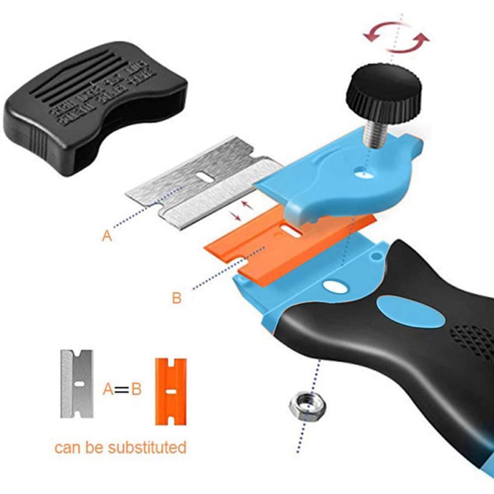 Professional-Grade 21-Piece Dual-Blade Car Window Tint Tool Set - Tint Removal, Vinyl Sticker Scrapers, Multi-Purpose Auto Detailing Tools - Non-Slip & Durable for Automotive/Home Use - Car Window Tint Removal Kit