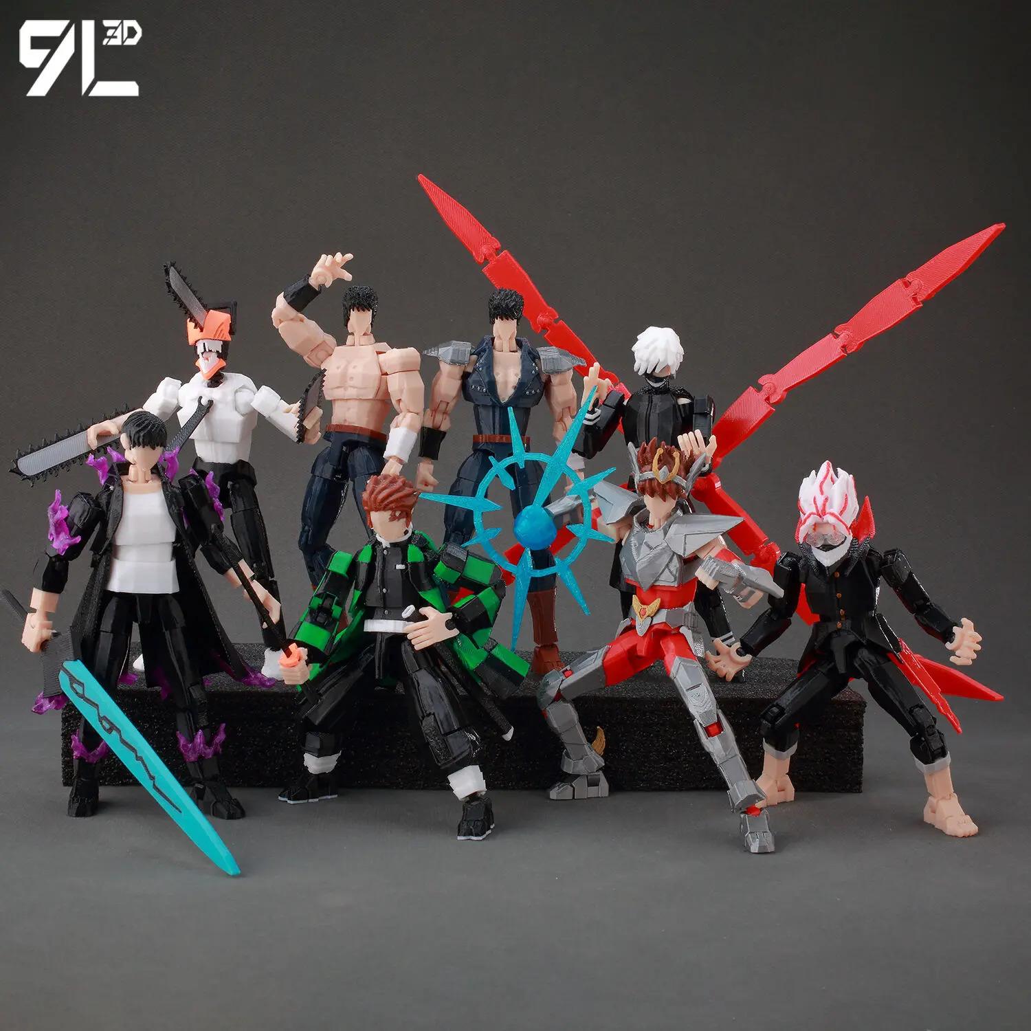 9L3D Printed Jujutsu Kaisen Dummy13 Lucky13 T13 Titan13 Zen'in Maki Anime Multi-Jointed Toys Action Figures Mannequin Model Gift