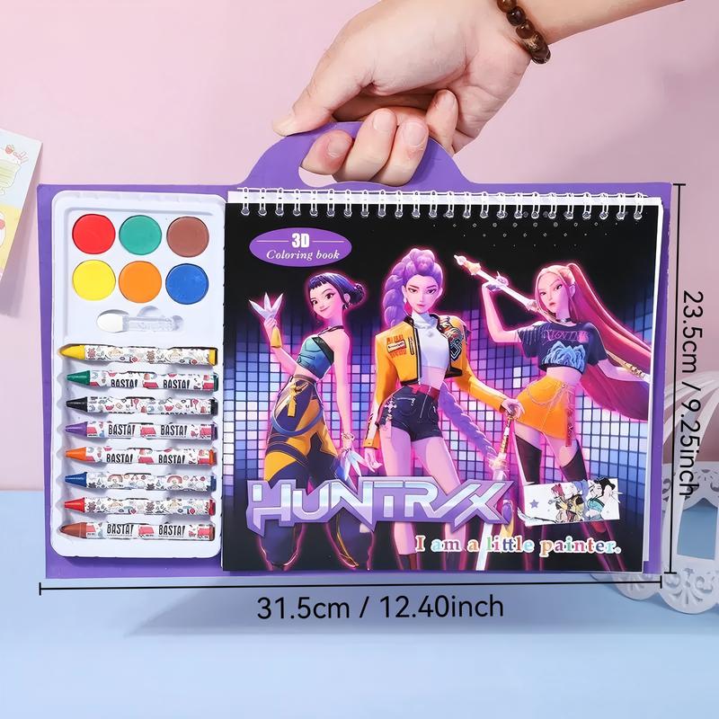 K-Pop Anime Coloring Book, Watercolor Workbook, Singing Queen Colorful Drawing Activities, Safe Art Supplies & Creative Fun Gift