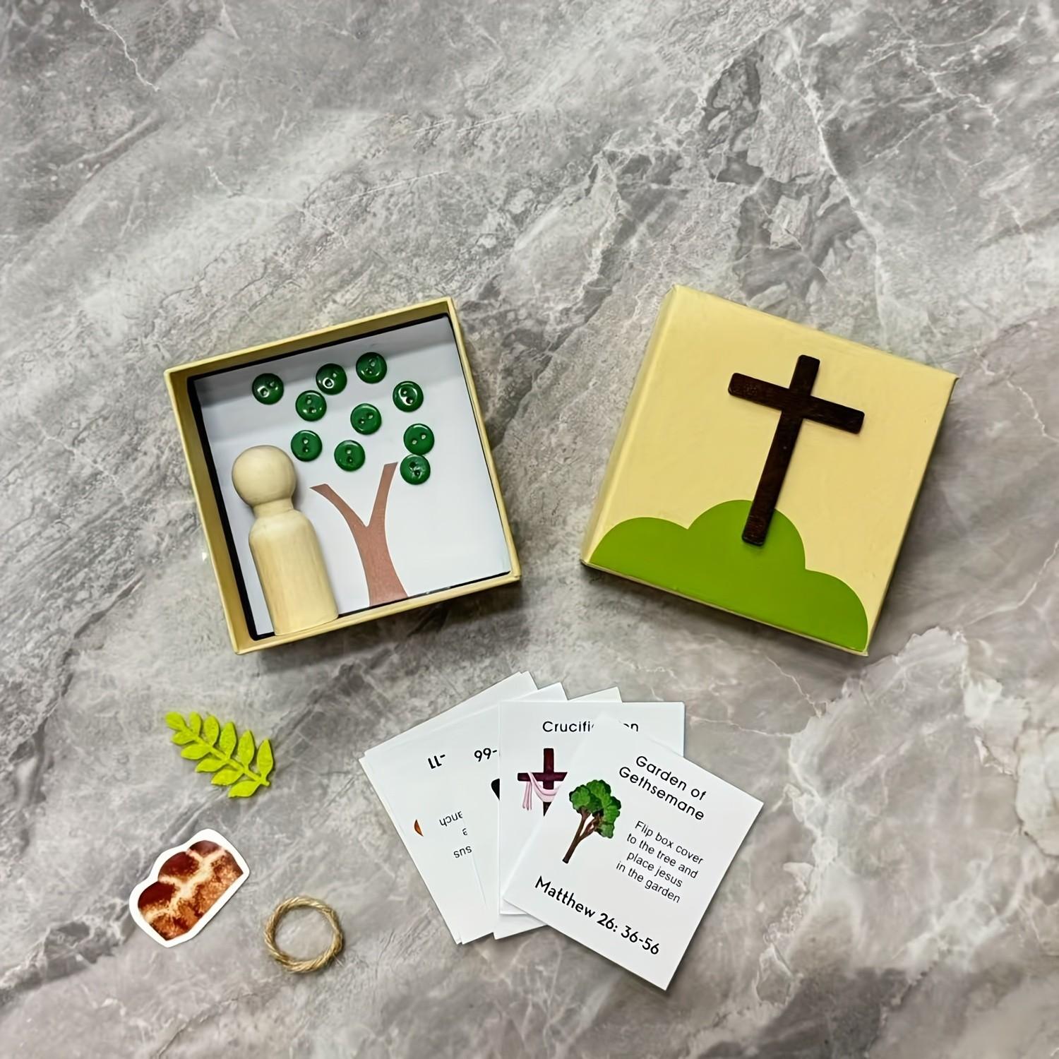 Jesus Holy Week Gift Box, Faith-Based Home Decor, Gethsemane Garden & Palm Sunday Bible Verses, Inspirational Bible Figurines, Easter Christmas Gifts