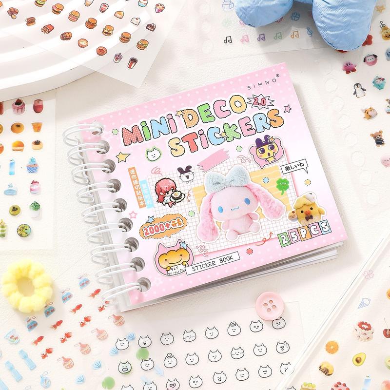 25 Sheets Mini Fairy Tale Sticker Book 2.0 Series Handmade Decoration, Creative Collage Materials DIY Scrapbook Diary Frame Background Gift Packaging Greeting Card Phone Case Water Cup Sticker Album