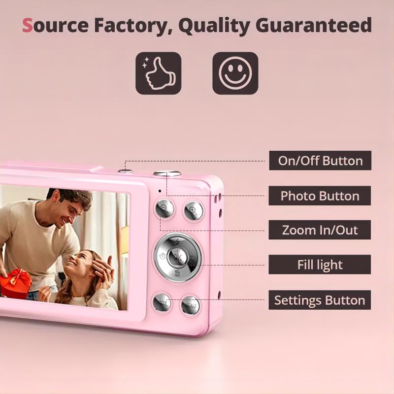 Digital Camera, FHD 1080P Camera, Digital Point and Shoot Camera with 16X Zoom Anti Shake, Compact Small Camera for Boys Girls Kids