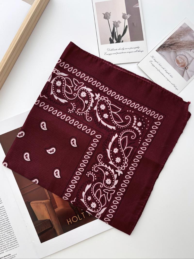 Geometric & Paisley Print Bandana, Unisex Soft Breathable Scarf, Casual Fashion Accessory for All Seasons, Ideal for Daily Wear