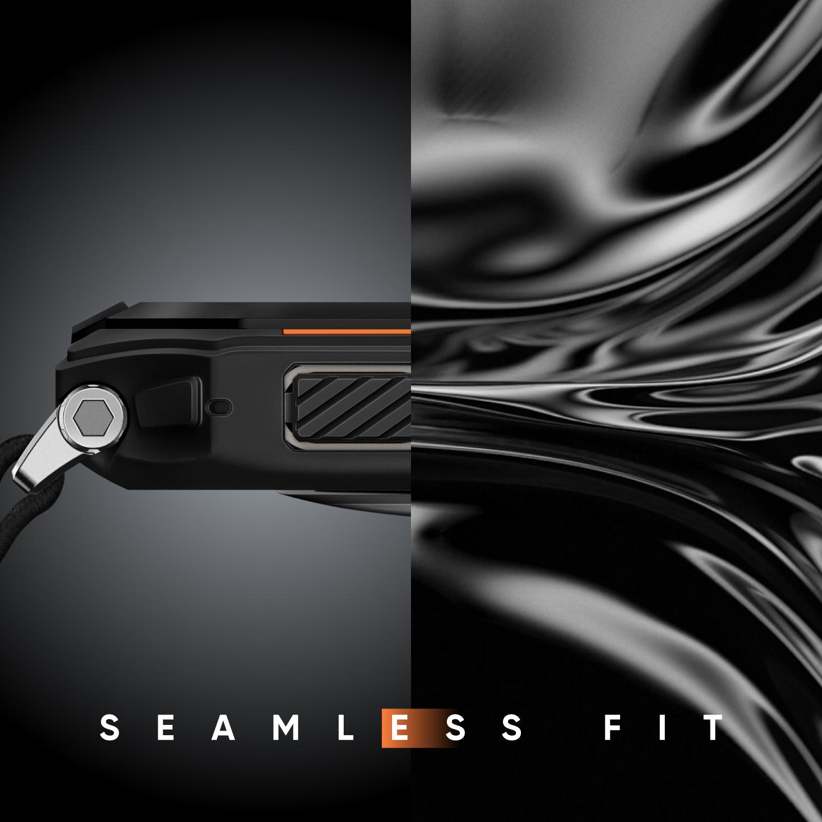 Rugged Case with Band for Apple Watch Ultra 49mm 46mm 45mm 44mm, [For 145-210mm wrists] Stretchy Nylon Solo Loop with Protective Cover TPU Bumper for iWatch Ultra Series 11 10 9 8 7 6 5 4 SE