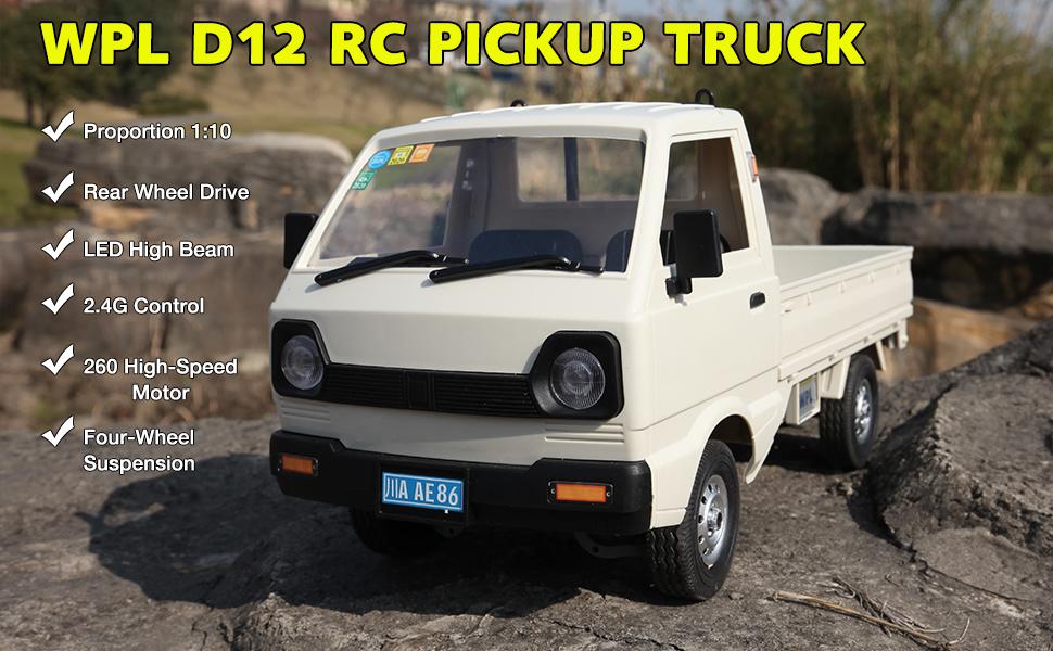 High Speed 1/10 RC Pickup Truck, Drift & Climbing Off-Road Car with LED Lights, 2.4GHz Remote Control Toy