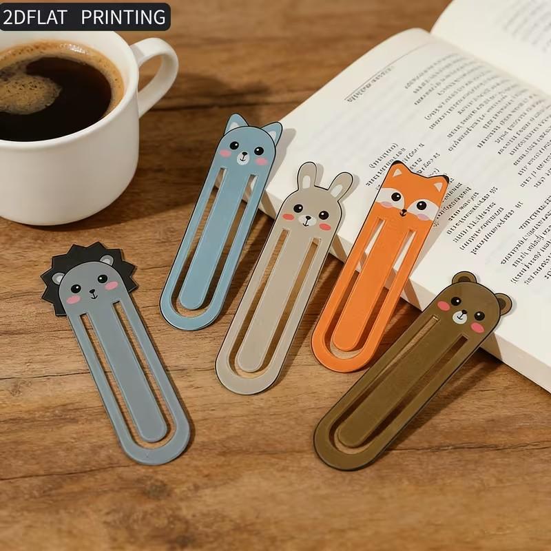 5pcs Acrylic Bookmarks with Cute Animal Designs, Perfect Gift for Animal Lovers, Book Enthusiasts, and Reading Fans