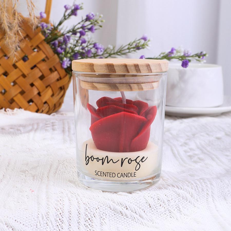 1Pcs Rose Love Aromatherapy Candle Cup, Valentine's Day Mother Plot Birthday Companion Gift Aromatherapy Candles